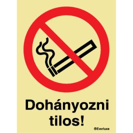   Dohányozni tilos! utánvilágító piktogram 150x200 mm M 24 31
