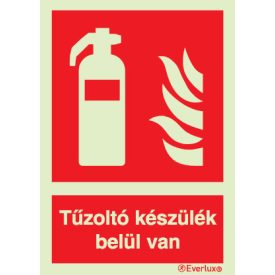   Tűzoltó készülék belül van felirattal utánvilágító piktogram 150x200 mm M 10 37