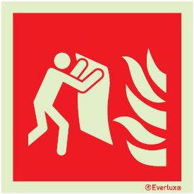   Tűzoltó takaró utánvilágító piktogram 150x150 mm  M 10 06