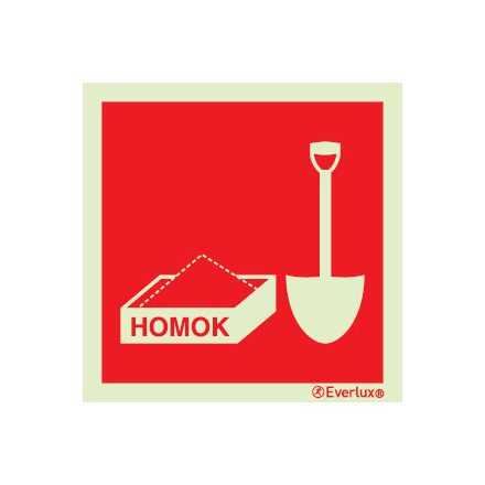 Tűzoltó homok utánvilágító piktogram 150x150 mm M 12 05