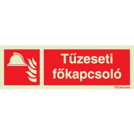   Tűzeseti főkapcsoló utánvilágító piktogram 100x300 mm M 14 01