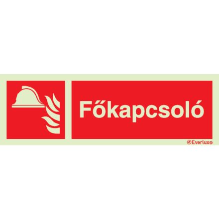 Főkapcsoló utánvilágító piktogram 100x300 mm  14 02