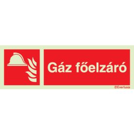   Gáz főelzáró utánvilágító piktogram 150x300 mm M 14 04