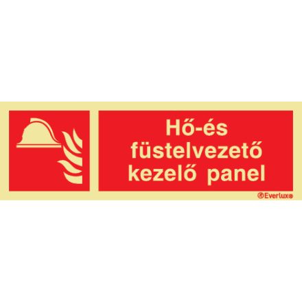 Hő- és füstelvezető kezelő panel UV piktogram 120x400 mm M 14 13
