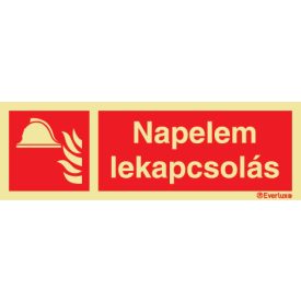   Napelem lekapcsolás utánvilágító piktogram 100x300 mm M 14 19