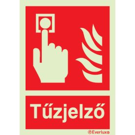   Tűzjelző felirattal utánvilágító piktogram 150x200 mm M 12 51