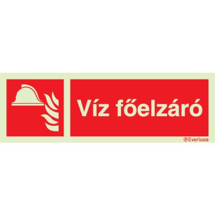 Víz főelzáró utánvilágító piktogram 85x200 mm M 14 05