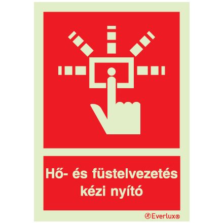 Hő és füst elvezetés kézi nyitó UV piktogram 150x200 mm M 12 60
