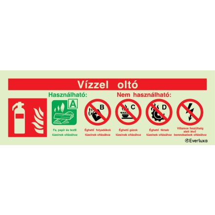 Vízzel oltó UV piktogram 85x240 mm M 11 21
