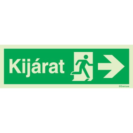 Kijárat utánvilágító piktogram jobbra  (nyíl és ajtó) 150x400 mm M 00 73