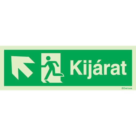 Kijárat utánvilágító piktogram balra fel (nyíl és ajtó) 150x400 mm M 00 79
