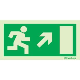   Menekülési útirányt jelző utánvilágító piktogram jobbra fel 200x100 mm  M 01 38