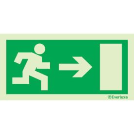   Menekülési útirányt jelző utánvilágító piktogram jobbra 150x300 mm  M 01 39