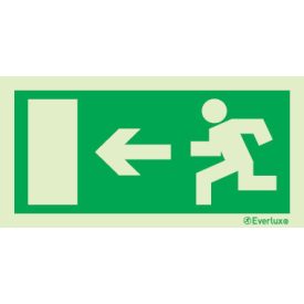   Menekülési útirányt jelző utánvilágító piktogram balra 150x300 mm M 01 34