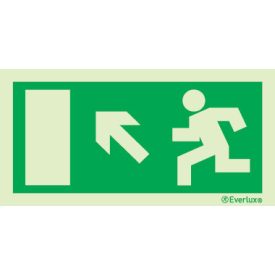   Menekülési útirányt jelző utánvilágító piktogram balra fel 150x300 mm M 01 35