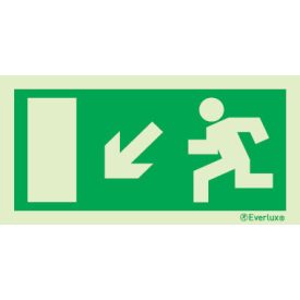   Menekülési útirányt jelző utánvilágító piktogram balra le 150x300 mm M 01 33