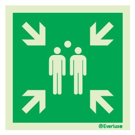   Gyülekezőhely utánvilágító piktogram 200x200 mm M 05 02