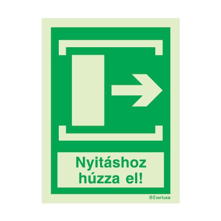 Vészkijárat - Nyitáshoz húzza el UV piktogram jobbra 200x150 mm M 06 31