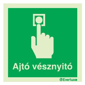 Ajtó vésznyitó felirattal UV piktogram 200x100 mm M 06 57