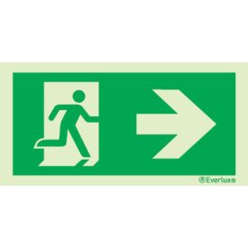   Kijárat felirat nélkül utánvilágító piktogram jobbra 200x100 mm M 01 03