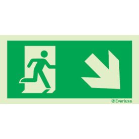   Kijárat felirat nélkül utánvilágító piktogram jobbra le 200x100 mm M 01 04