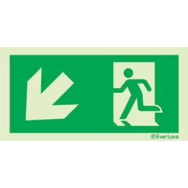   Kijárat felirat nélkül utánvilágító piktogram balra le 150x300 mm M 01 07