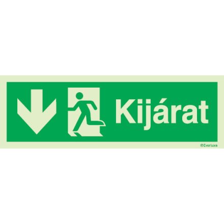 Kijárat UV piktogram lefelé 150x400 mm M 00 76