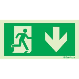   Menekülési útirány jelző utánvilágító piktogram jobbra le 100x200 mm M 01 05