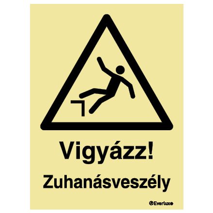Zuhanásveszély UV piktogram M 21 12 150x200 mm