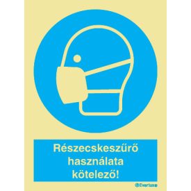   Részecskeszűrő használata kötelező UV piktogram 150x200 mm M 23 37