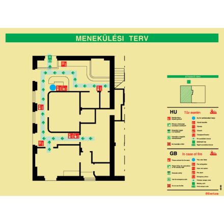 Épületszint menekülési terv UV pikt. 300x400 mm M HI S0 (egyedi árazás)