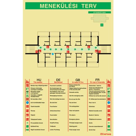 Épületszint menekülési terv UV pikt. 200x300 mm M HQ FL  (egyedi árazás)