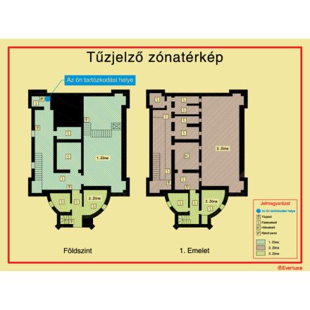 Tűzjelző zónatérkép UV pikt. 600x900 mm M HA ZP  (egyedi árazás)